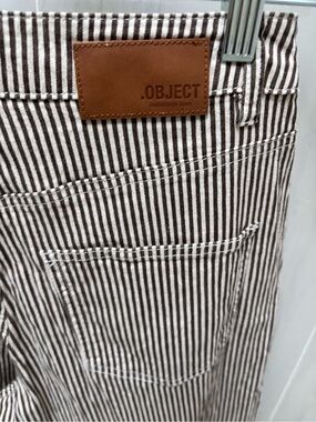 Women’s Brown & White Striped Casual Pants